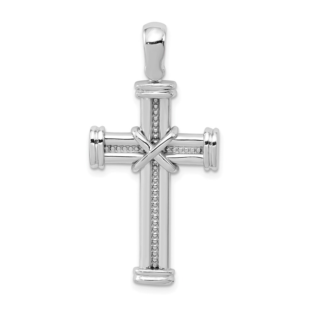 K2170.jpg 14k White Gold Center -X- Latin Cross Pendant - Image 1