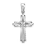 14k White Gold Polished -X- Center Cross Charm