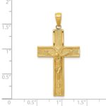 14k Satin Finish Crucifix Pendant - Image 3