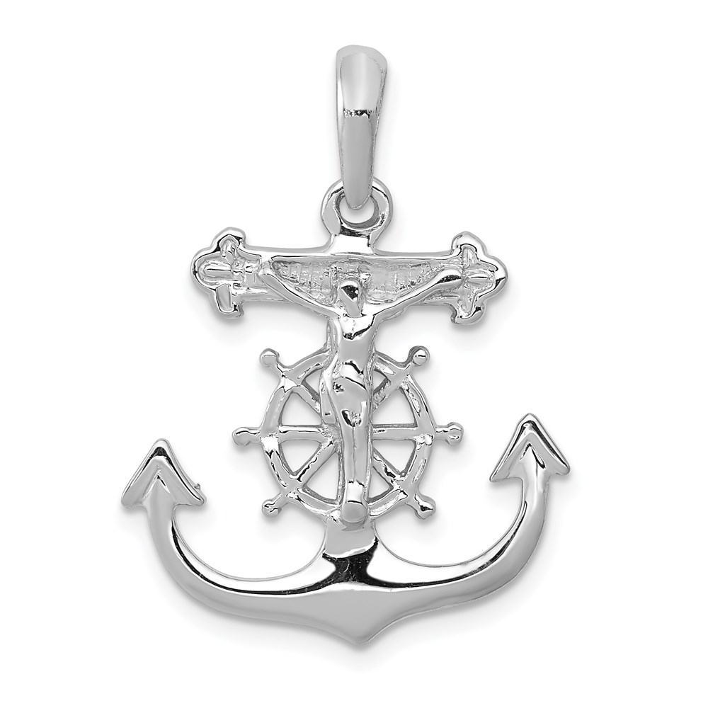 K2290.jpg 14k White Gold Mariners Crucifix Pendant - Image 1