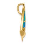 14K Lab Created Opal Sailboat Omega Slide - Image 2