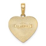 14K Polished Swirled Border Engravable Heart Pendant - Image 3