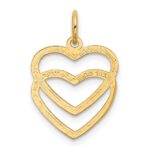 14K Polished Double Heart Pendant - Image 3