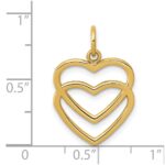 14K Polished Double Heart Pendant - Image 4