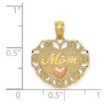 14k Two-tone MOM Heart Pendant - Image 4