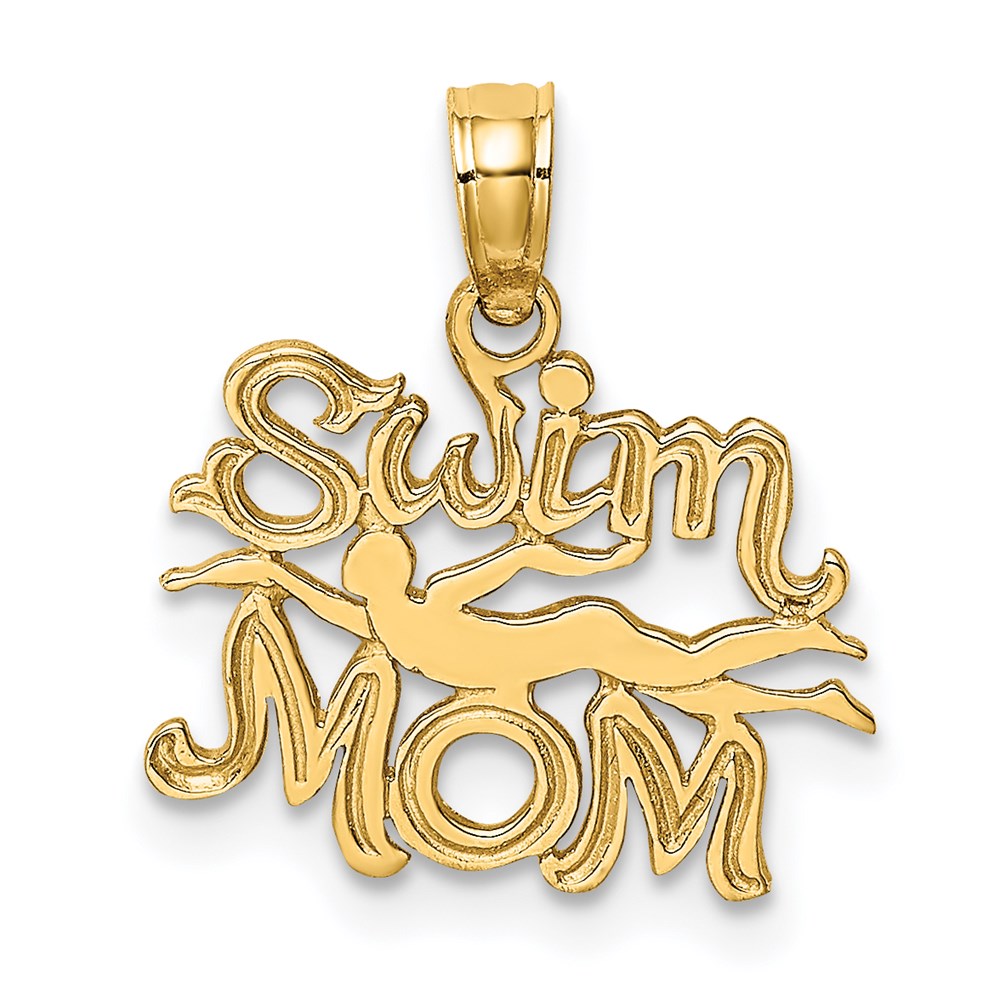 K2668.jpg 14K SWIM MOM with Swimmer Charm - Image 1