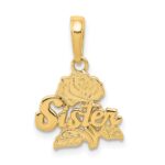 14k SISTER with Rose Pendant