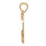 14k Two-tone with White Rhodium SISTER Heart Pendant - Image 2