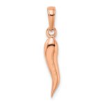 14k Rose Gold Medium 3-D Italian Horn Pendant - Image 3