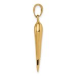 14k Large 3-D Italian Horn Pendant - Image 2