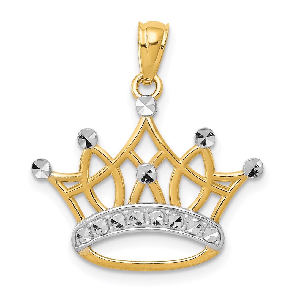 K2746.jpg 14k and White Rhodium Crown Pendant - Image 1
