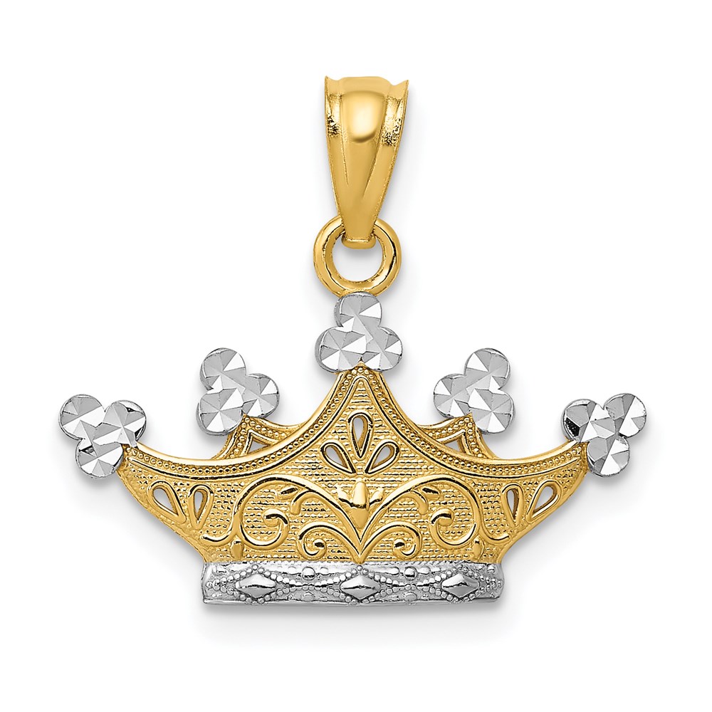 K2753.jpg 14k and White Rhodium Crown Pendant - Image 1