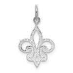 14k White Gold Fleur De Lis Charm - Image 3
