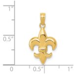 14k Small Fleur-De-Lis Pendant - Image 4