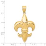 14k Large Fleur-De-Lis Pendant - Image 4