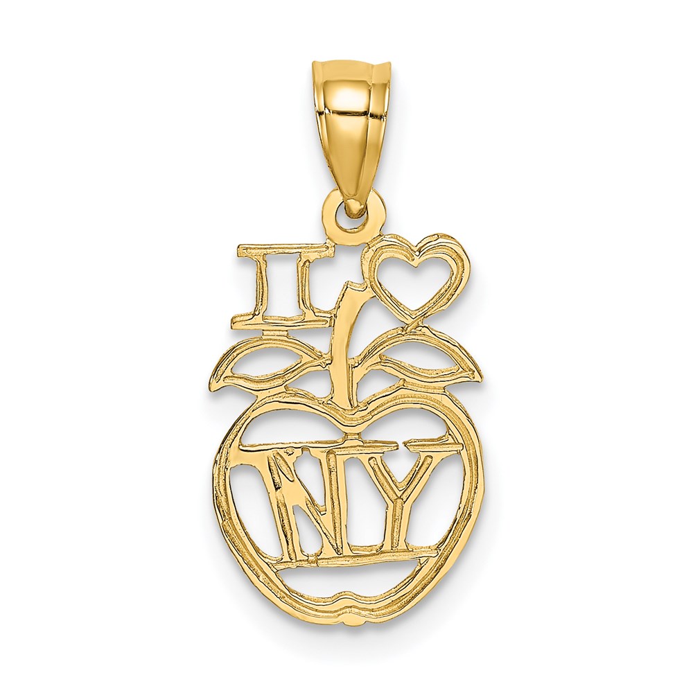 K2790.jpg 14K I HEART NY Apple Charm - Image 1