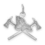 14k White Gold Fire Department Insignia Charm - Image 3