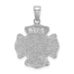 14k White Gold Fire Department FD St. Florian Badge Pendant - Image 3