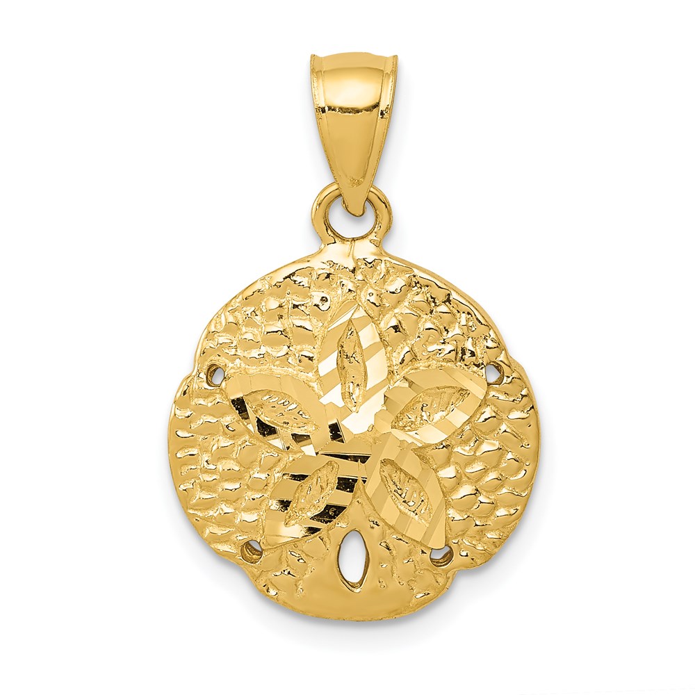 K2936.jpg 14k Sand Dollar Pendant - Image 1