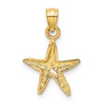 14K Diamond-cut Starfish Pendant - Image 3