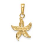 14K with White Rhodium Starfish Pendant - Image 4