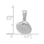 14K White Gold Small Clam Shell Pendant - Image 4
