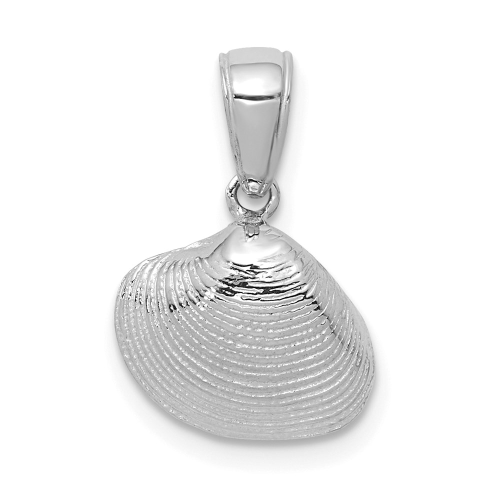 K2964W.jpg 14K White Gold Small Clam Shell Pendant - Image 1