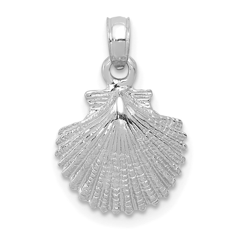 K2968W.jpg 14K White Gold Scallop Shell Pendant - Image 1