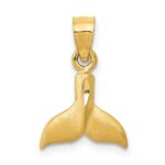 14K 3-D Whale Tail Pendant