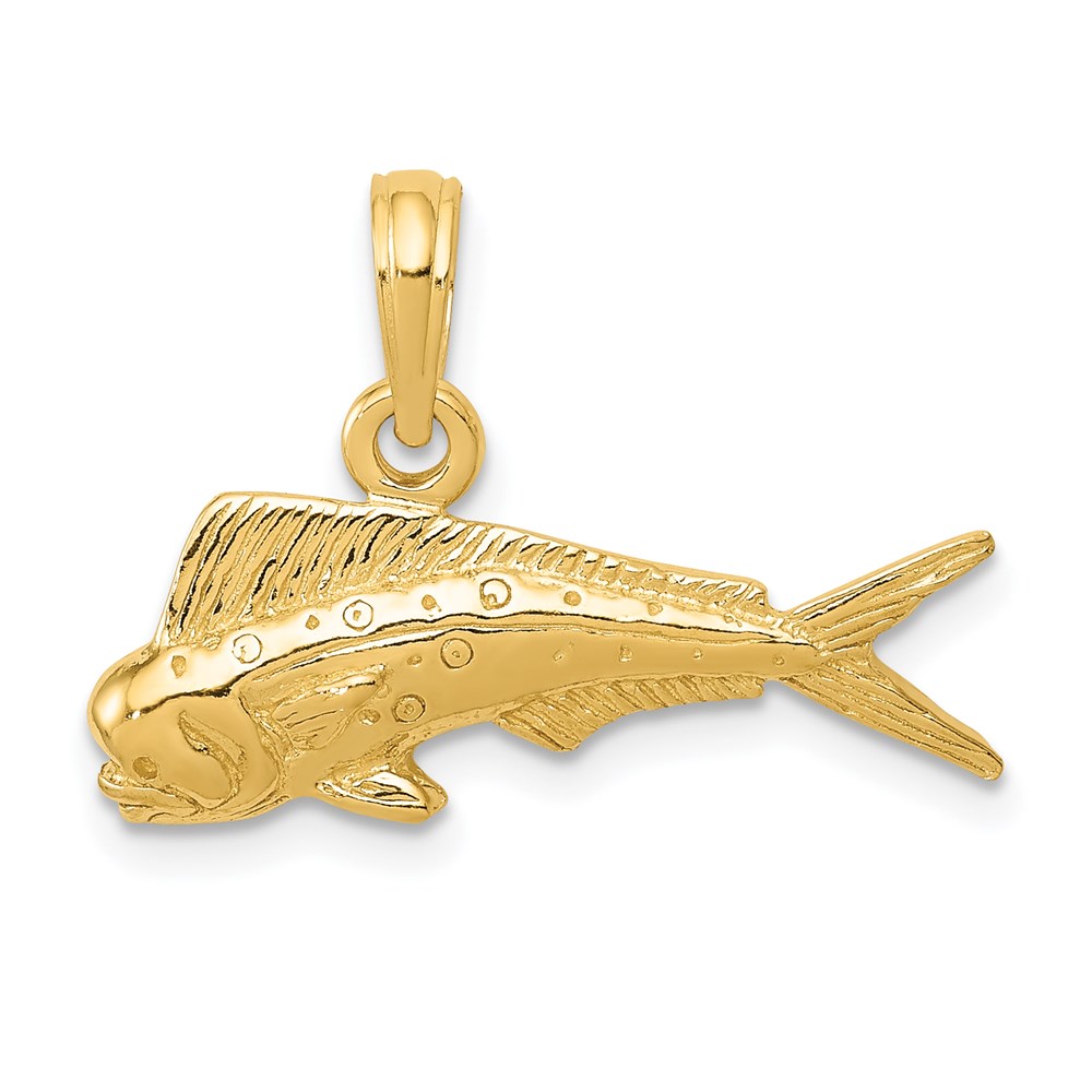 K3034.jpg 14k Small Mahi Mahi Fish Pendant - Image 1