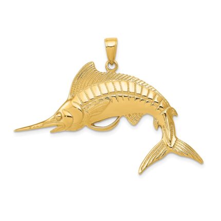 14k Large Marlin Pendant