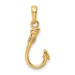 14K 3-D Fish Hook Pendant - Image 3