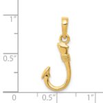 14K 3-D Fish Hook Pendant - Image 4
