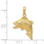 14k Jumping Bass Fish Pendant - Image 4