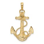 14k Anchor with Rope Pendant - Image 3
