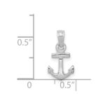 14k White Gold Mini Anchor Pendant - Image 5