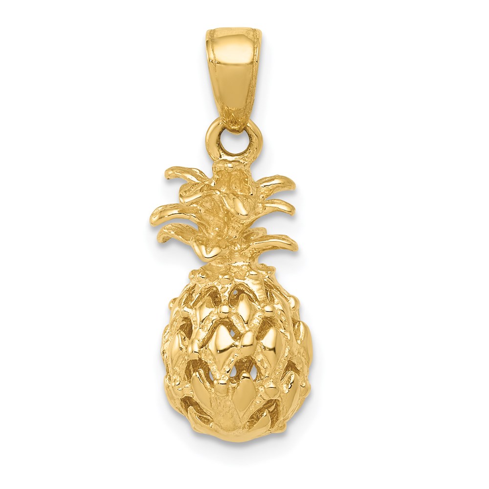 K3146.jpg 14K 3-D Cut-out Pineapple Pendant - Image 1