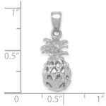 14K White Gold 3-D Cut-out Pineapple Pendant - Image 4