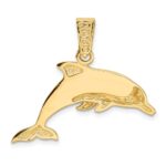 14k Lab Created Opal Dolphin Pendant - Image 3