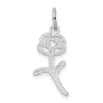 14k White Gold Rose Charm - Image 3