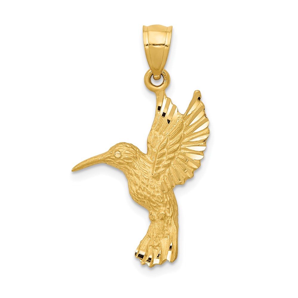 K3227.jpg 14K Diamond-cut Hummingbird Pendant - Image 1