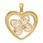 14k and White Rhodium Butterfly in Heart Charm - Image 4