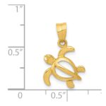 14k Small Open Turtle Pendant - Image 4