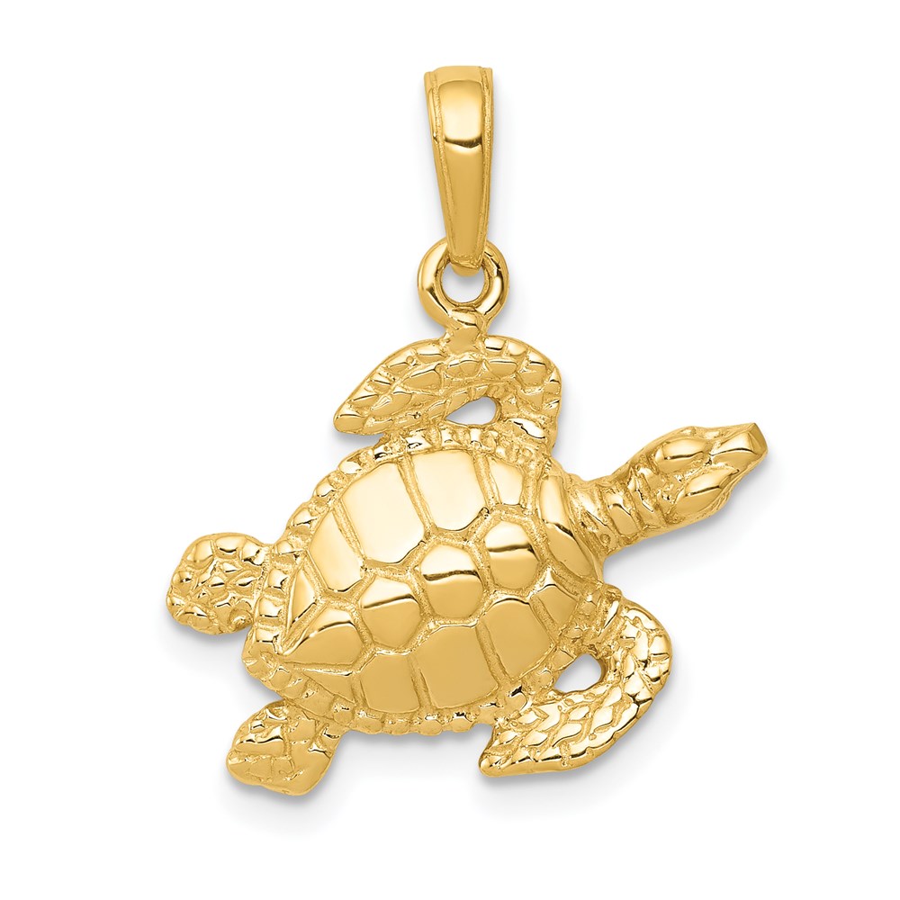 K3308.jpg 14k Sea Turtle Pendant - Image 1