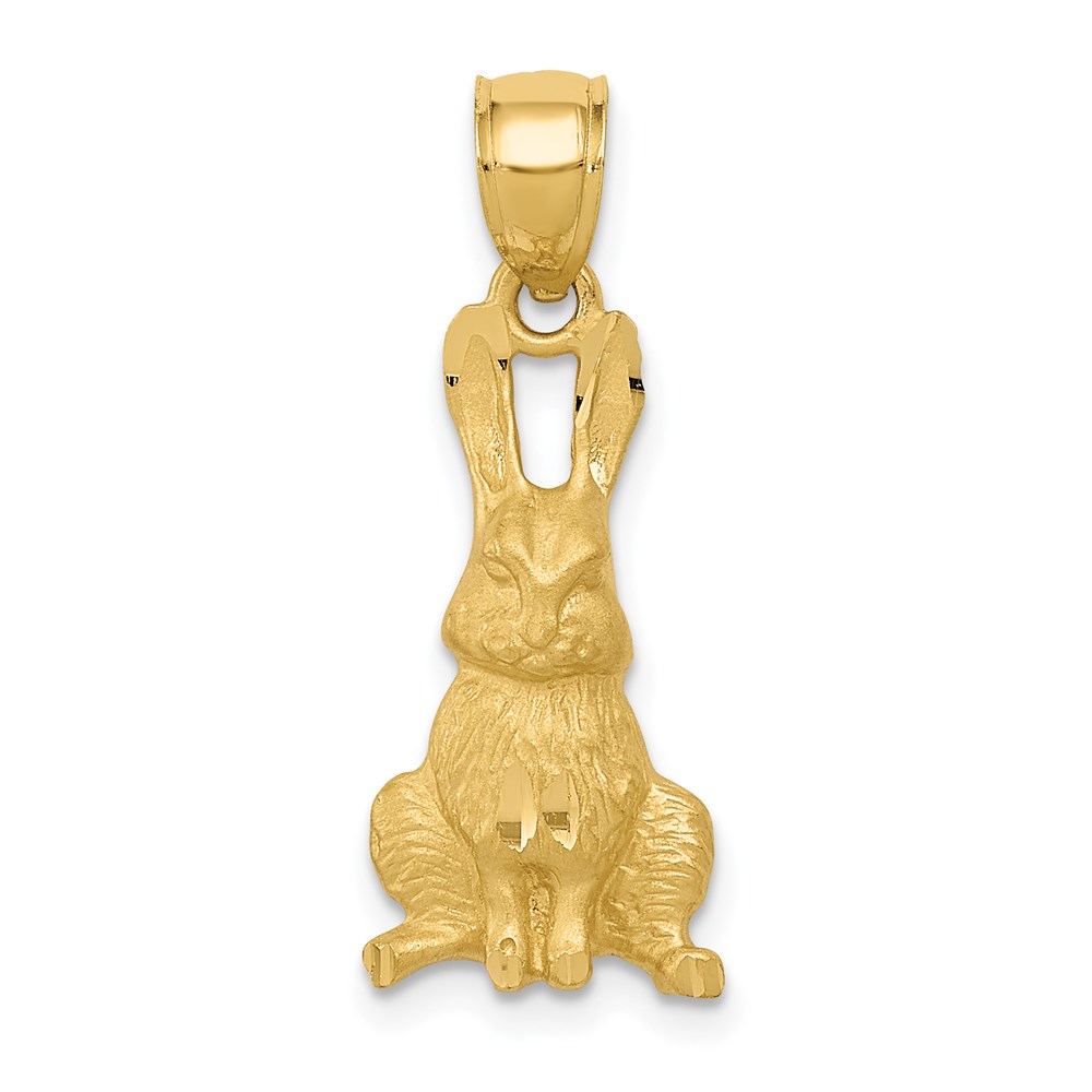 K3317.jpg 14K Diamond-cut Rabbit Pendant - Image 1
