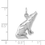 14k White Gold Howling Wolf Charm - Image 4