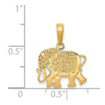 14k Textured Elephant Pendant - Image 4