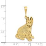 14k Textured German Shepherd Dog Pendant - Image 4