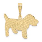 14k Textured Jack Russell Terrier Dog Pendant - Image 3