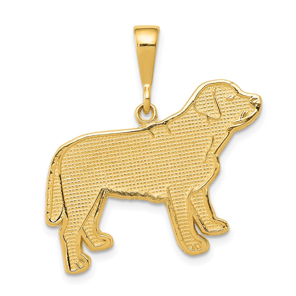 K3409.jpg 14k Textured Labrador Dog Pendant - Image 1